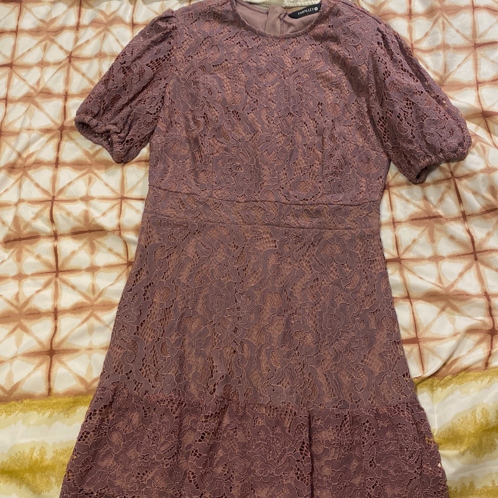 Pink and purple mesh mini dress